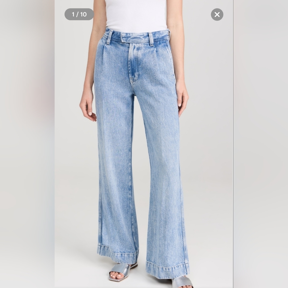 7 For All Mankind Pleated Trouser Wide Leg Jeans SZ31